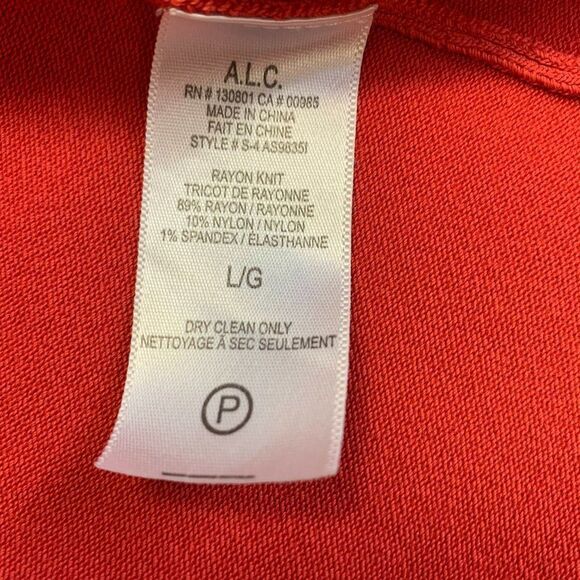 𝅺ALC Blood orange Sleeveless stretchy fit and flare bandage mini dress Sz L - Picture 10 of 11